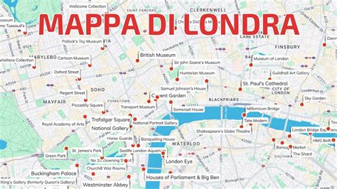 Mappa di Londra con evidenziate le zone dei ristoranti di sushi