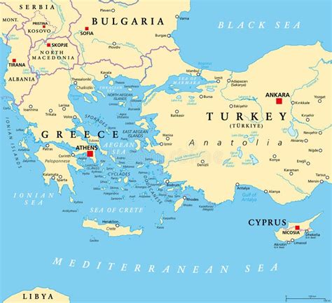 mappa del Mar Egeo con aree di pesca
