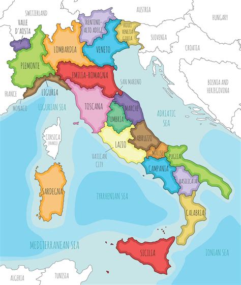 Mappa dell'Italia che evidenzia le regioni con una forte tradizione pastaia