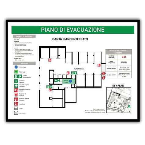 Schema di un piano di evacuazione di un locale