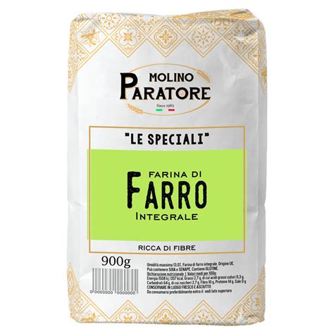 Sacco di farina di farro integrale con etichetta vintage