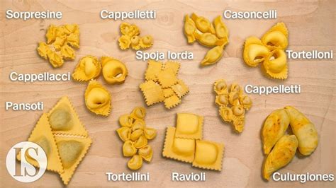 Vari tipi di pasta ripiena