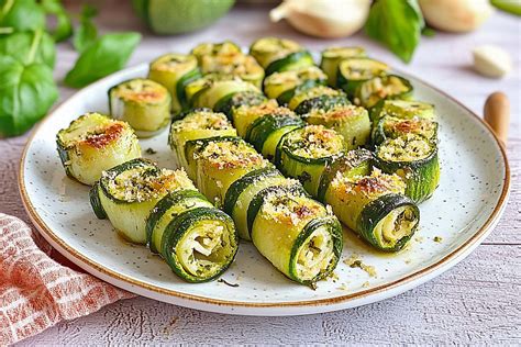 Involtini di zucchine pronti per essere farciti