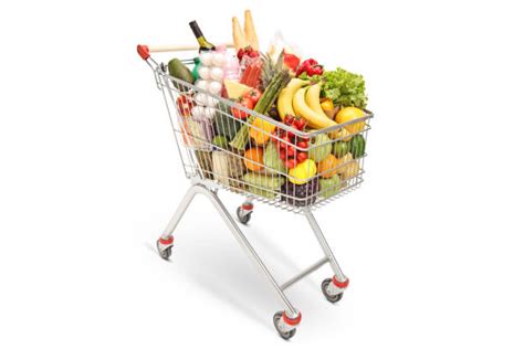 Carrello della spesa con una varietà di prodotti vegani