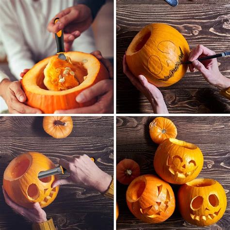 Intaglio di una zucca per Halloween