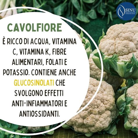 Schema nutrizionale del cavolfiore