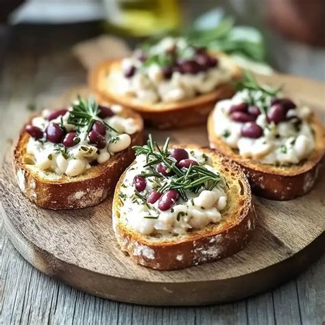 crostini con crema di stracchino e rosmarino