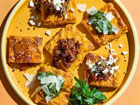 Polenta served with various toppings