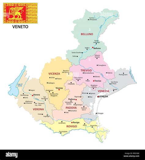 Mappa del Veneto con Vicenza evidenziata