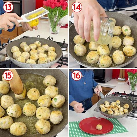 Polpette di pollo al vapore pronte per essere servite