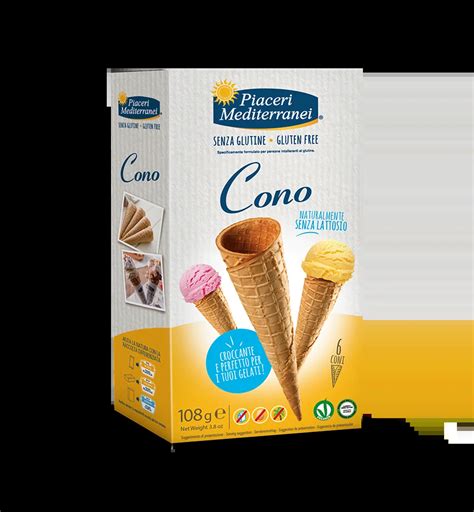Vetrina di gelati colorati con coni senza glutine in evidenza