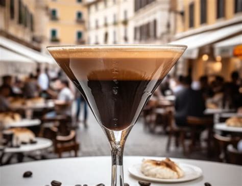 Caffè shakerato in un bicchiere elegante