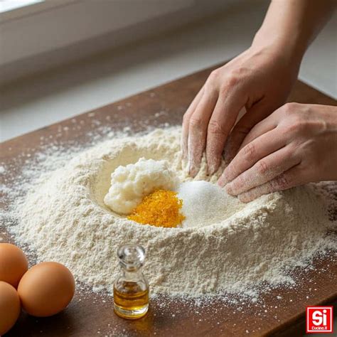 Impasto per struffoli su una spianatoia