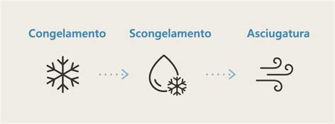 Illustrazione che mostra le diverse fasi dello scongelamento sicuro della carne