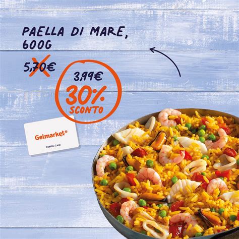 Copertina di un volantino promozionale Gelmarket con immagini di cibi surgelati
