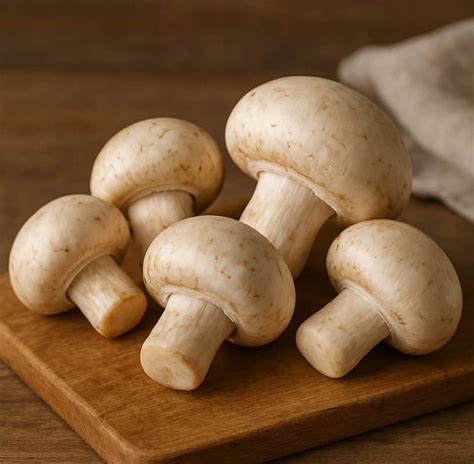 Cavolfiore fresco e funghi champignon su un tagliere di legno