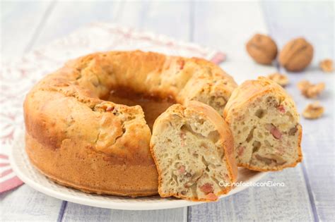 Ingredienti per ciambella allo yogurt speck e noci