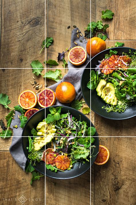 Overhead food photography composition