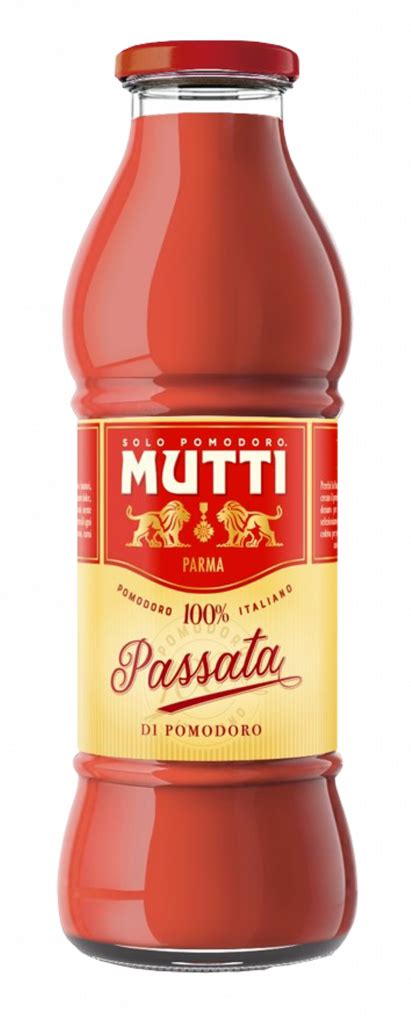 Vasetto di Passata Mutti con sfondo bianco