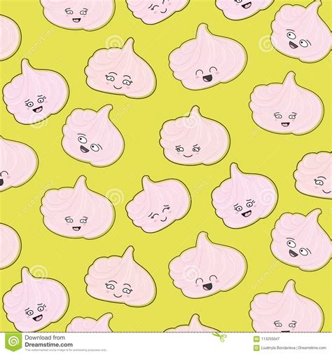 Illustrazione vettoriale di meringhe stilizzate in diverse tonalità pastello