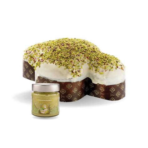 Colomba con glassa al cioccolato bianco e granella di pistacchio