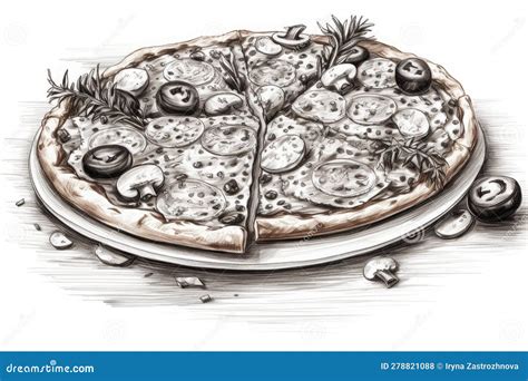 illustrazione storica di una pizza antica