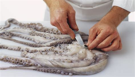 Pulizia e preparazione del polpo