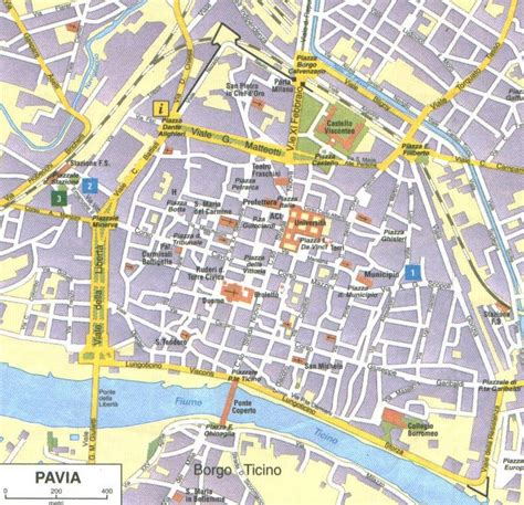 Mappa di Pavia con evidenziata Via Cozzi