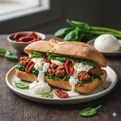 Panino con burrata, pomodoro e basilico