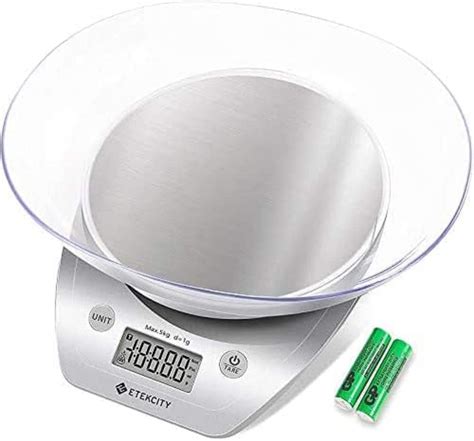 Bilancia da cucina moderna con ciotola in acciaio inox