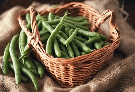 Fagiolini freschi in un cesto