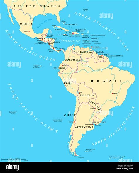Mappa dell'America Latina con evidenziate rotte di viaggio