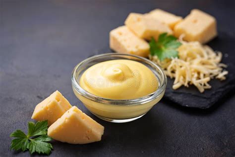 Una ciotola di salsa al formaggio cremosa