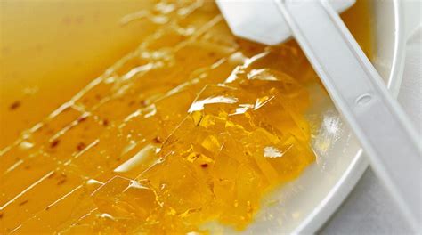 Foglie di gelatina che si ammorbidiscono in acqua