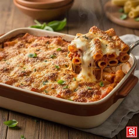 Pirofila di pasta al forno dorata in forno