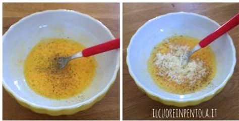 Preparazione della crema di uova per la Carbonara