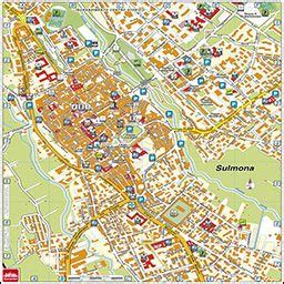 Mappa di Sulmona con indicazione della via
