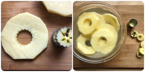 fette di mela con foro centrale