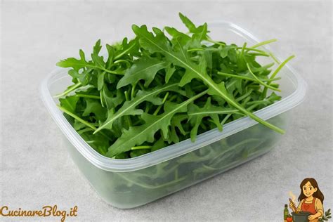Rucola fresca in un cesto