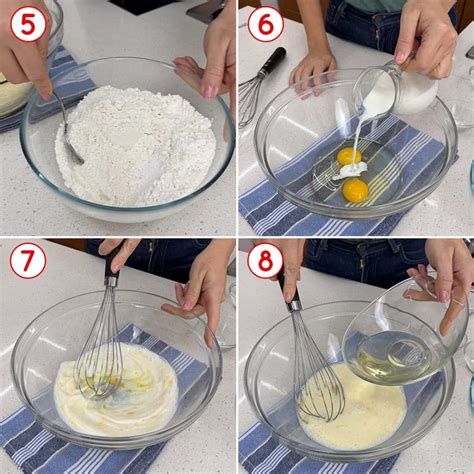 ciotole con ingredienti secchi e liquidi separati