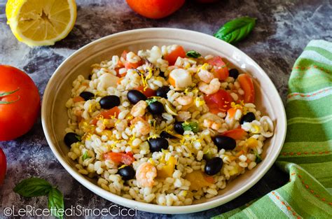 Ingredienti per insalata di orzo e pesce spada