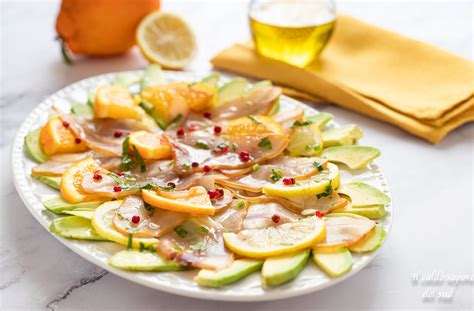 Carpaccio di pesce spada affumicato con rucola e mele