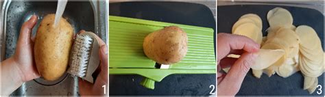 Affettare le patate con una mandolina