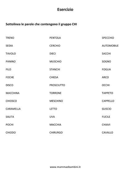 Esempio di esercizio di acentuación con parole da completare