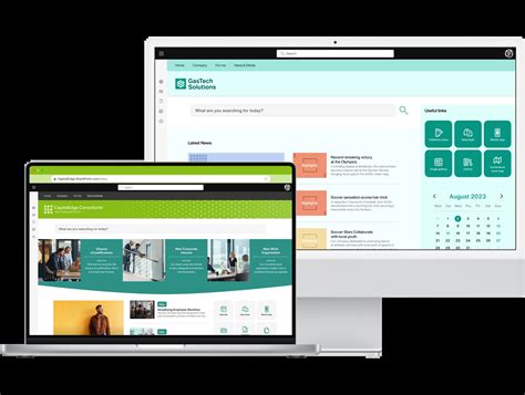 Schermata di un'intranet aziendale con un design moderno e funzionale