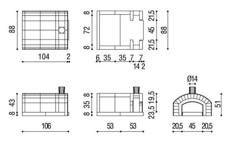 Disegno tecnico bocca forno a legna