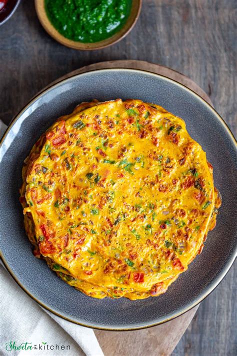 Pancakes indiani Besan Chilla con verdure