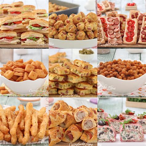 diversi tipi di stuzzichini salati per un buffet