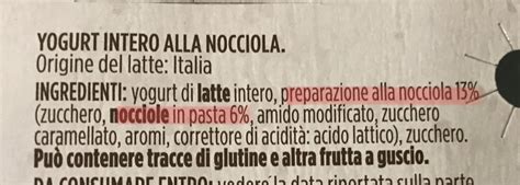 Lista di ingredienti con ordine decrescente