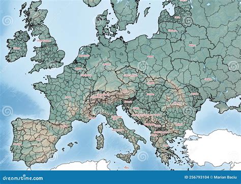 Mappa dell'Europa con evidenziate le regioni di coltivazione della mela Pink Lady